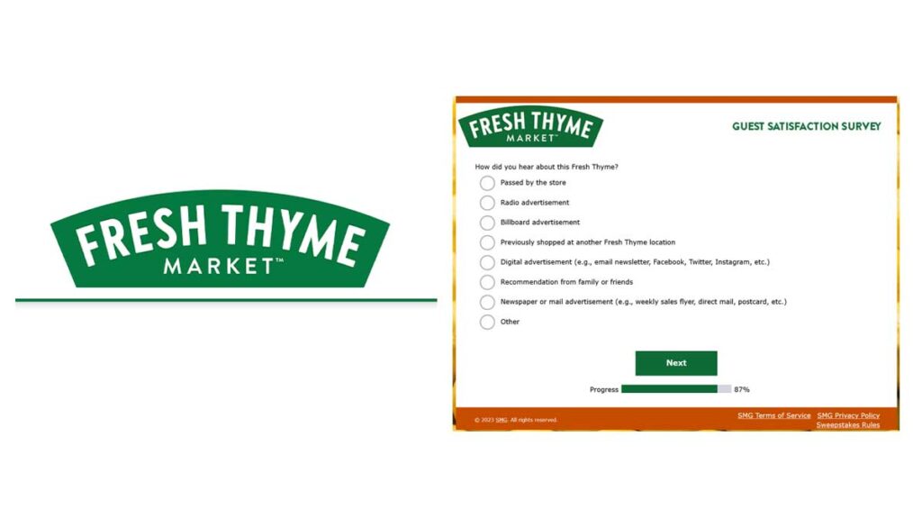 www freshthyme com survey Fresh Thyme Customer Satisfaction Survey