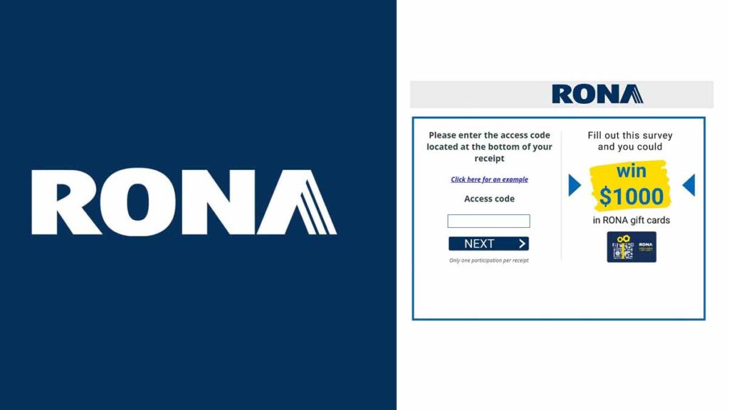 Opinion.rona.ca Rona Customer Satisfaction Survey