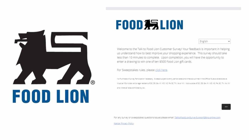 Talktofoodlion.com Survey Questions